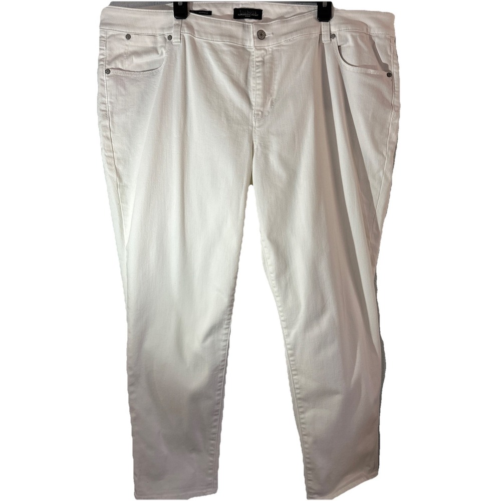 TALBOTS Flawless Five Pocket Woman‎ Jeans Stretch Cotton Blend Denim White S22w